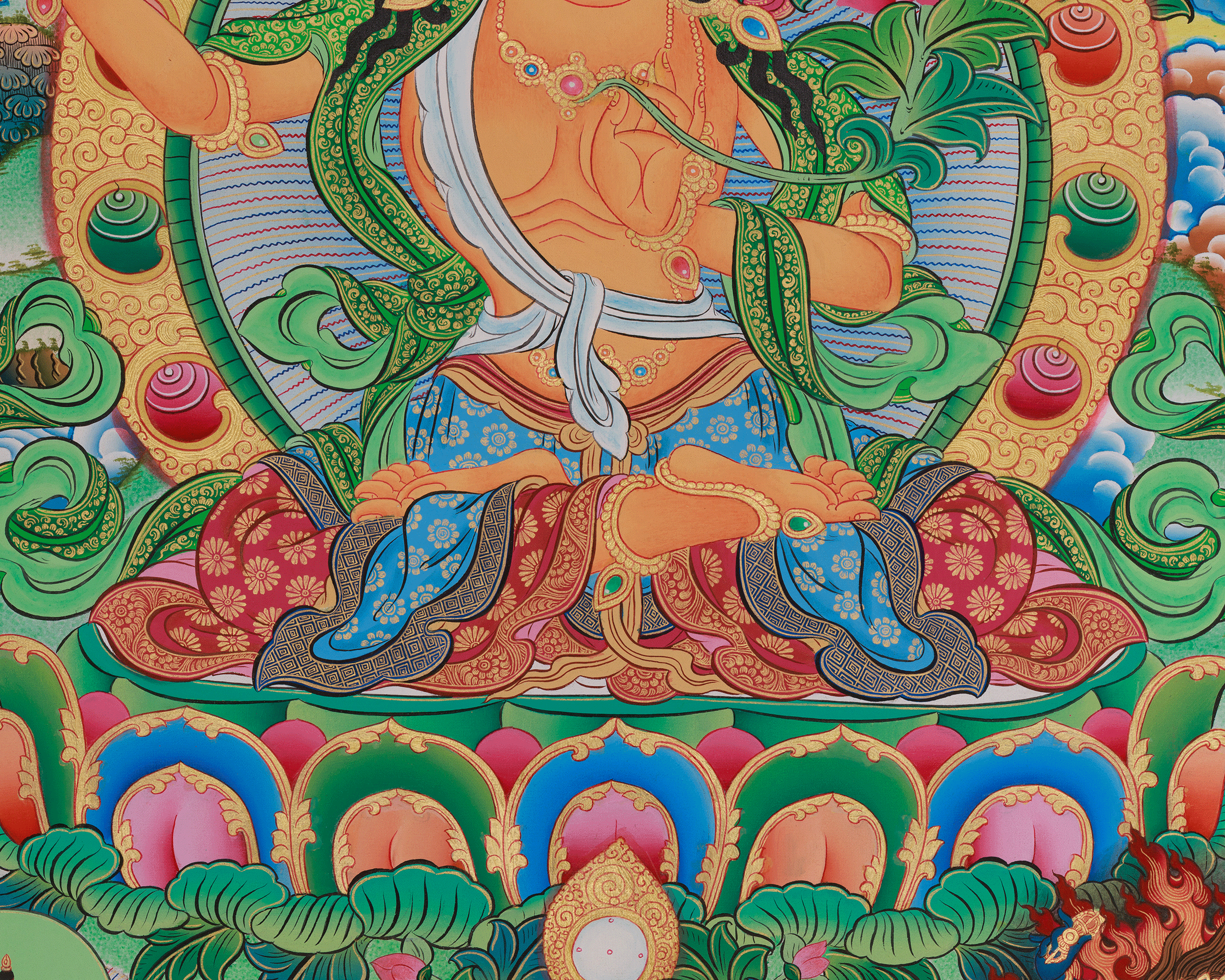Manjushri the Buddha of Wisdom Thangka | Enlightened Insight