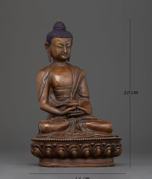 Handcrafted Amitabha Buddha Oxidized Statue | Embodiment of Infinite Light