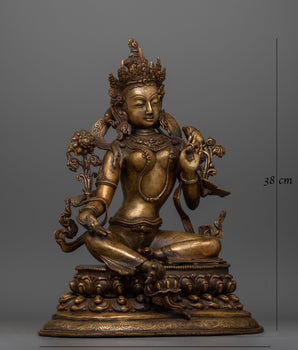 Green Tara with an Antique Touch Statue | Protector of the Enlightened Path