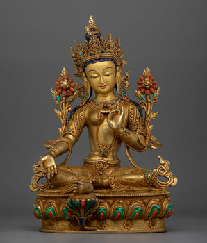 Tibetan Green Tara Sculpture