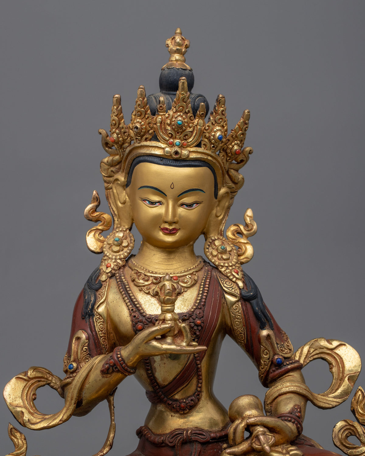 Vajrasattva Mantra Practice Statue | Buddhist Oxidized Copper Statue