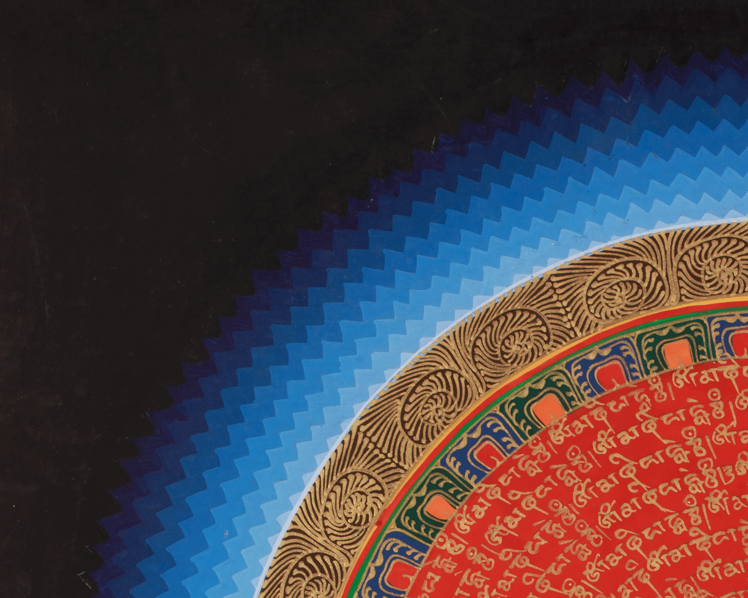 Tibetan Buddhist Mantra Mandala Art | Sacred Hand-Painted Meditation Mandala