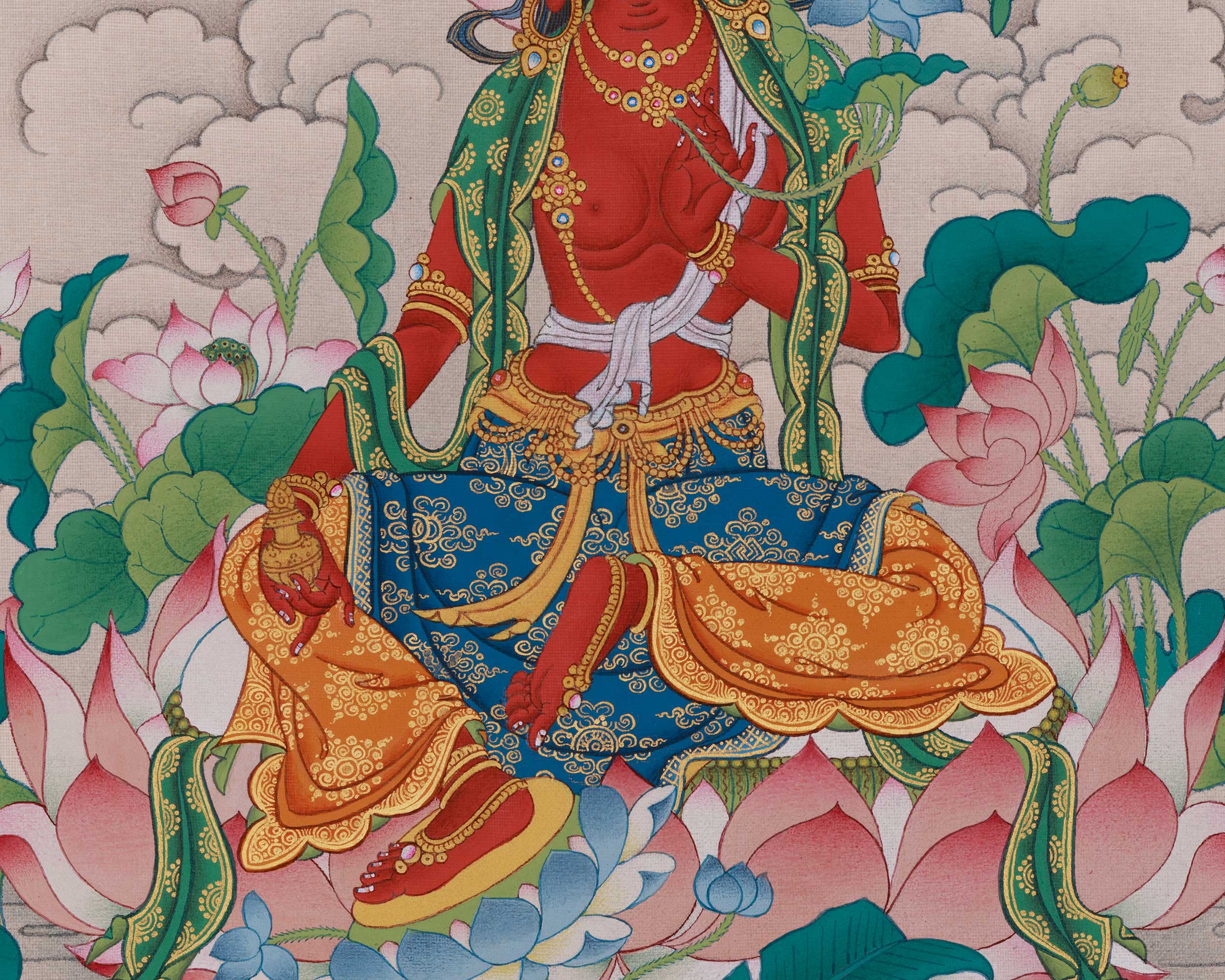 Divine Thangka of Red Tara | A Sacred Symbol of Power and Compassion
