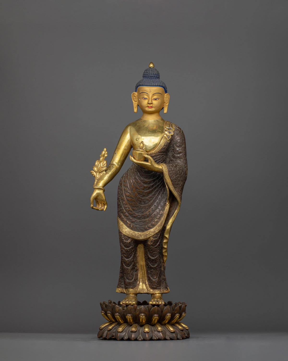 Three Buddha Set Antique Sculpture | Timeless Spiritual Masterpiece