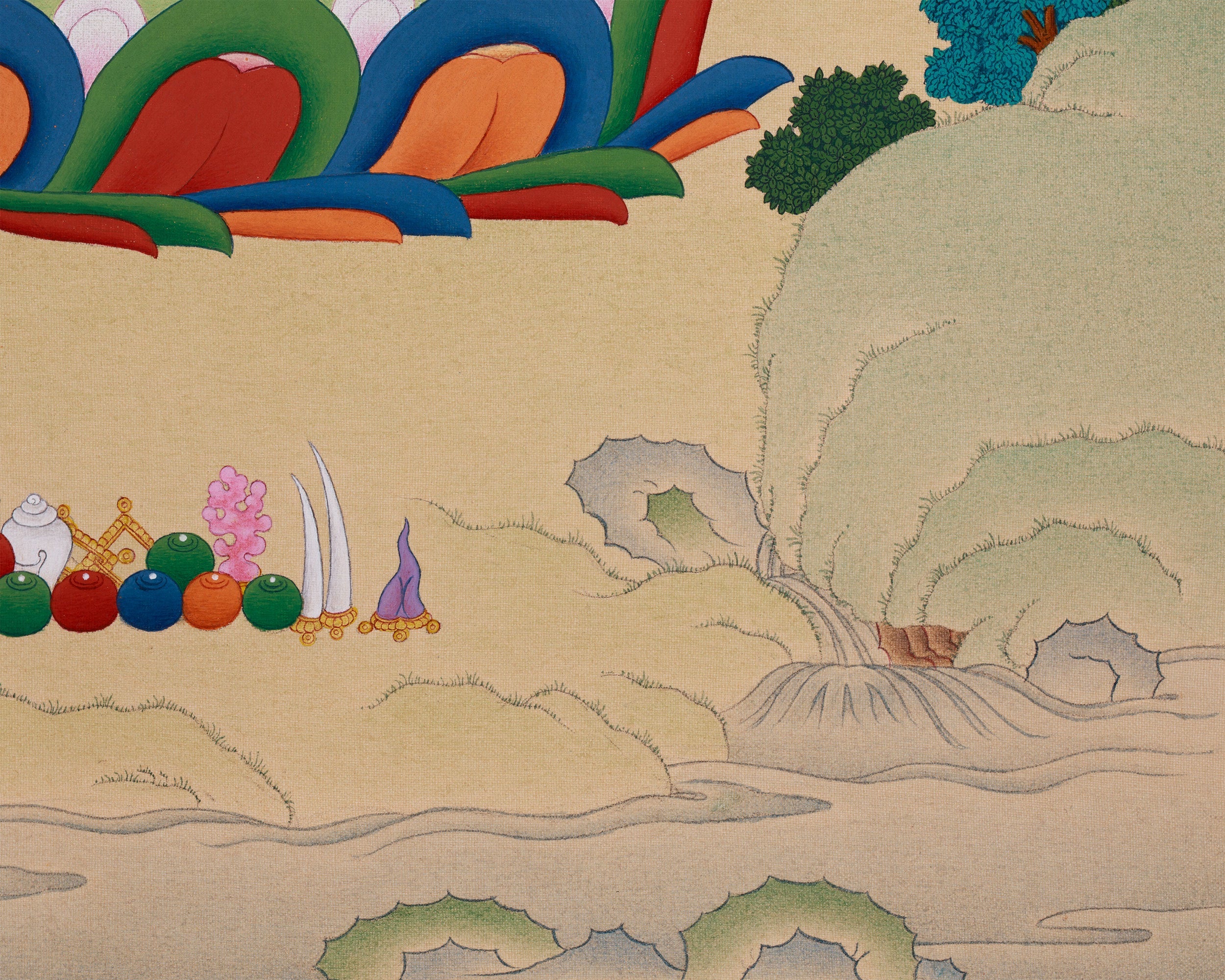 Hand-Painted Bhaisajyaguru Painting | Tibetan Buddha of Healing