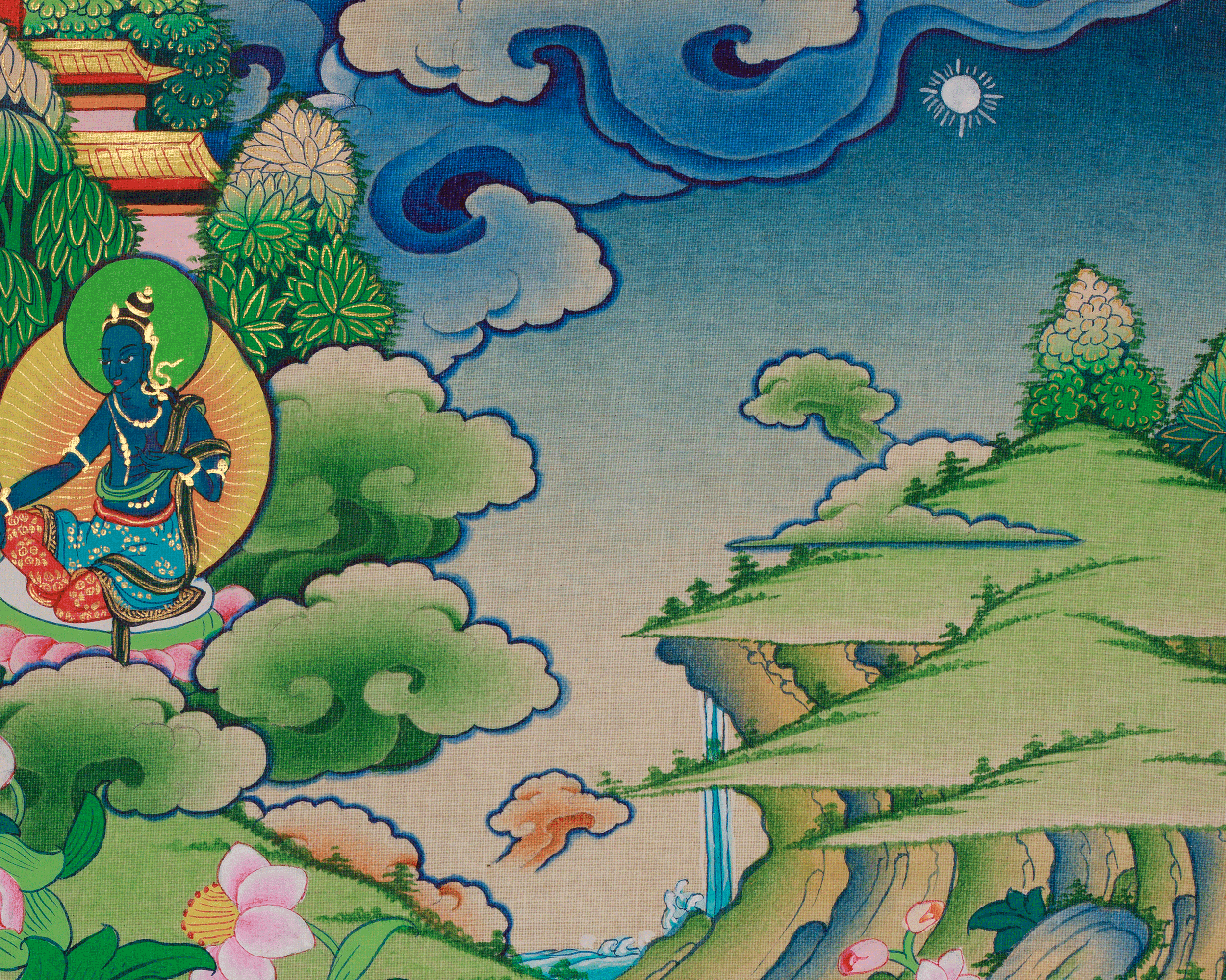 Tibetan Jampelyang Thangka | Manjushri Wisdom Deity Artwork