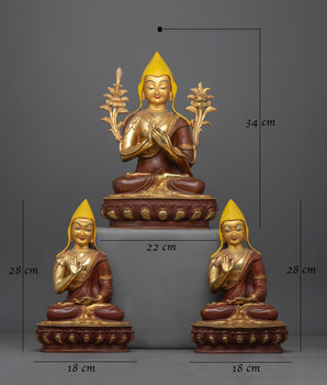 Tsongkhapa and His Disciples Statue Set | Pillars of Gelug Teachings