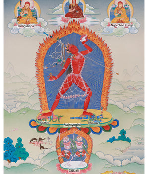 Red Dakini Vajrayogini Thangka | The Fierce & Compassionate Tantric Deity