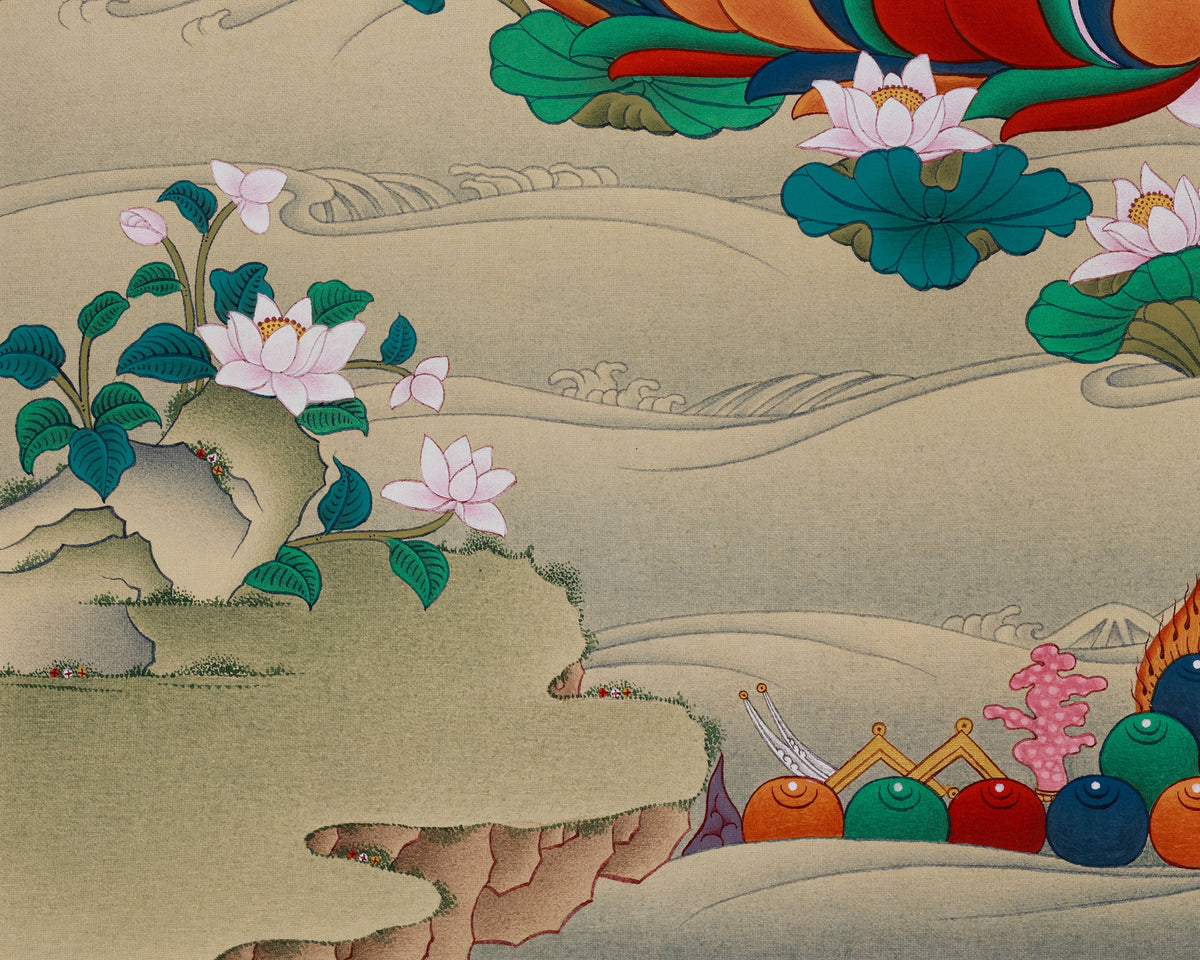 Compassion Buddha Chenrezig Thangka | Tibetan Buddhist Meditation Altar