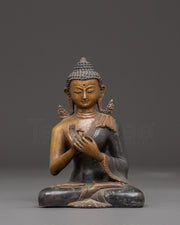 Handcrafted Vairocana Oxidized Copper Statue