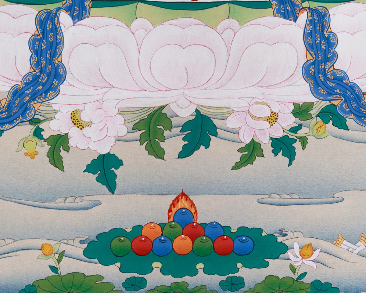 Healing Bodhisattva White Tara | A Divine Thangka of Compassion and Lifelong Wellness