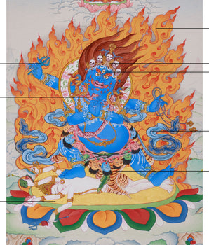 Sakya Vajrapani, Bhutadamara Thangka | Protector of Buddhist Teachings