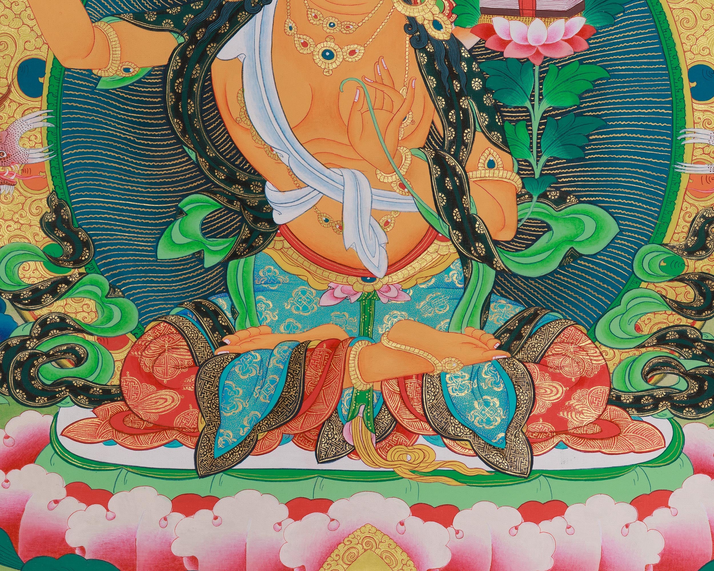 Vajrayana deity Manjushri Art | Bodhisattva of Transcendent Wisdom