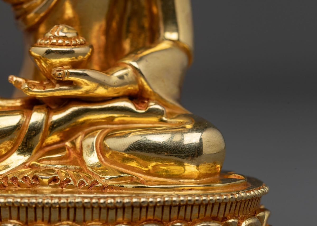 Divine Shakyamuni Buddha Statue | 24K Gold Gilded Buddhist Sculpture