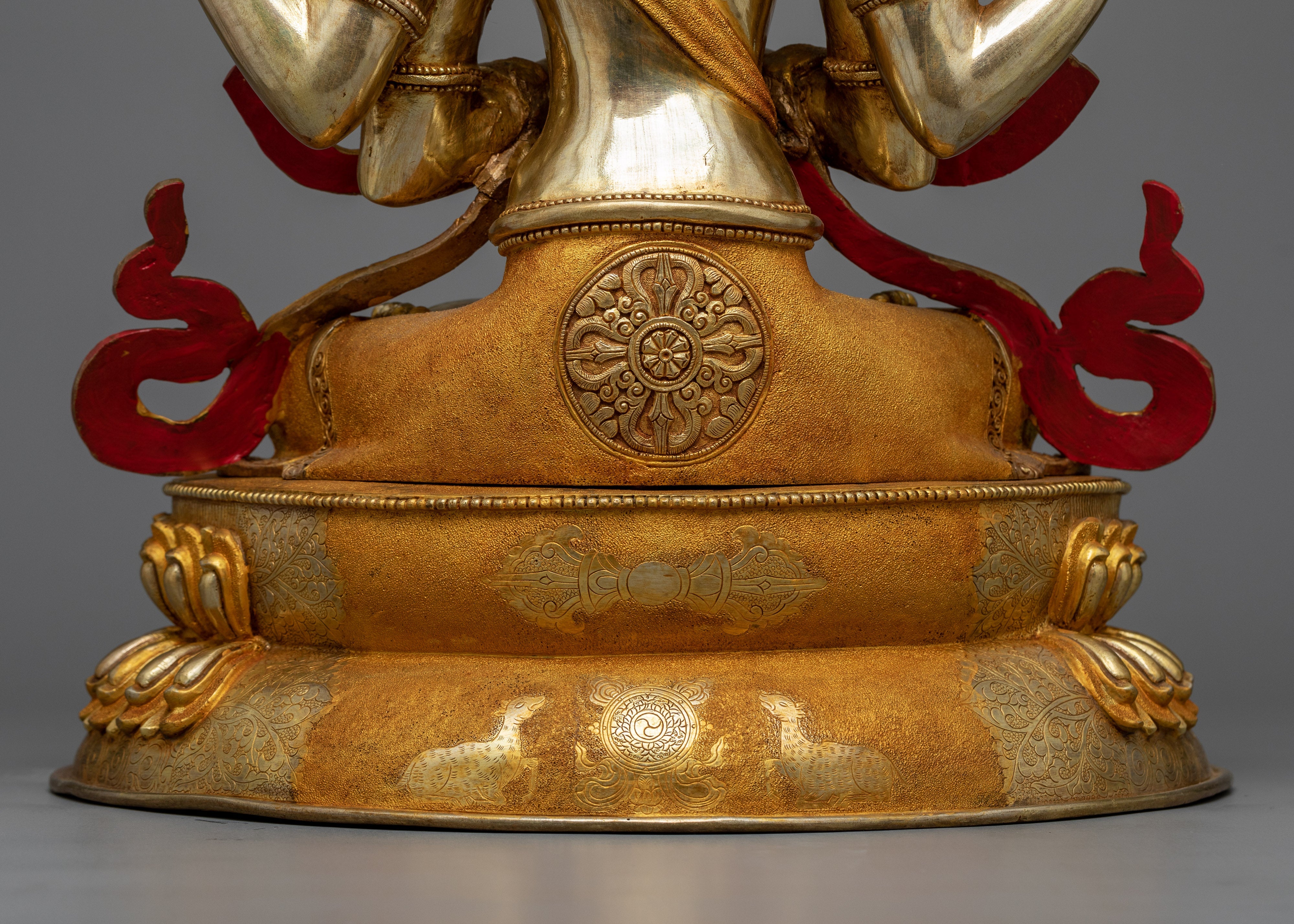 4 Arms Chenrezig Buddha | Gold Gilded Compassion