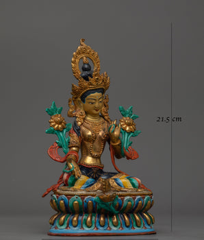 Green Tara Handcrafted Small Statue | Goddess of Active Compassion