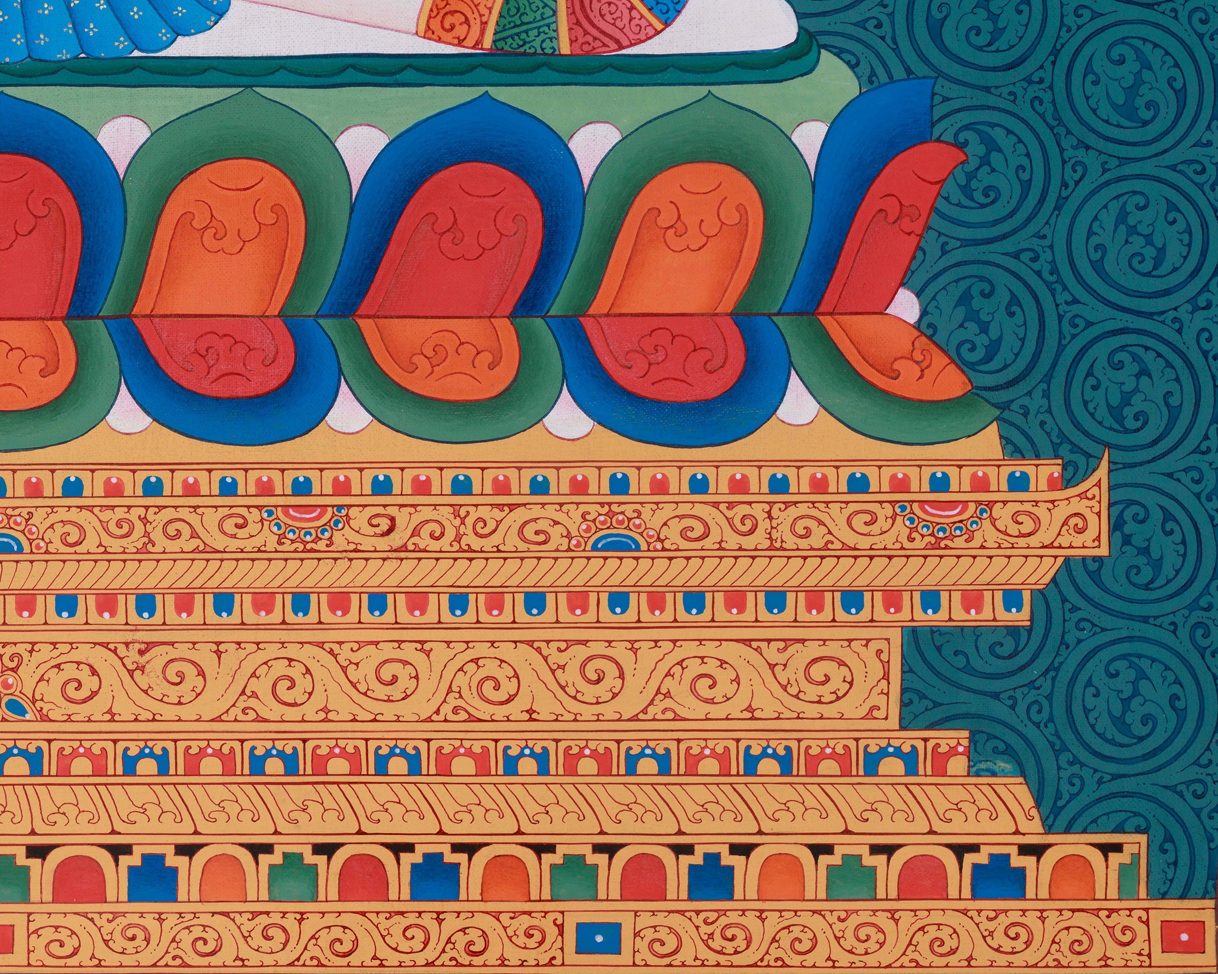 Tibetan Chenrezig Artwork | Hand-Painted Thangka of the Compassionate Bodhisattva