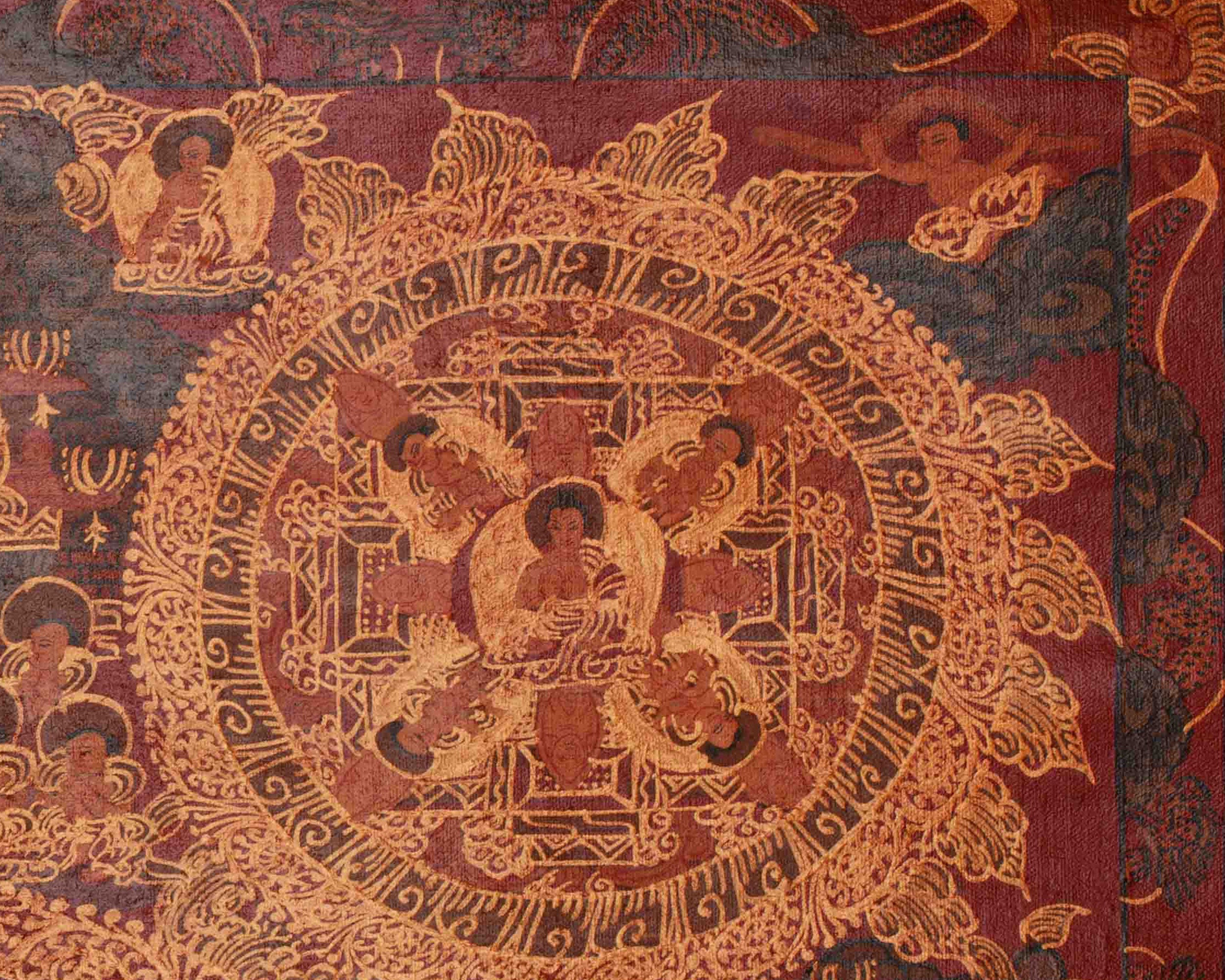 Spiritual Buddha Mandala Artwork | Tibetan Buddhist Thangka | Traditional Himalayan Art