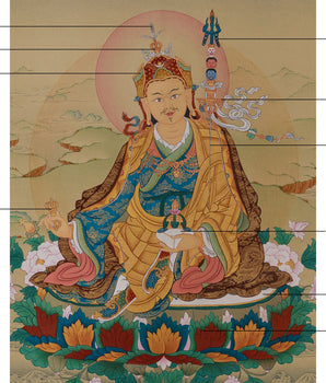 Precious Master, Guru Padmasambhava Thangka | Born from a Lotus