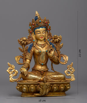 Embrace the Compassionate Power of Greentara | Himalayan Buddhist Statues