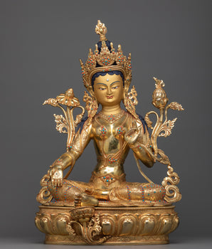 19 Inch Green Tara Statue 