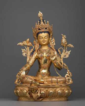 19 Inch Green Tara Statue 
