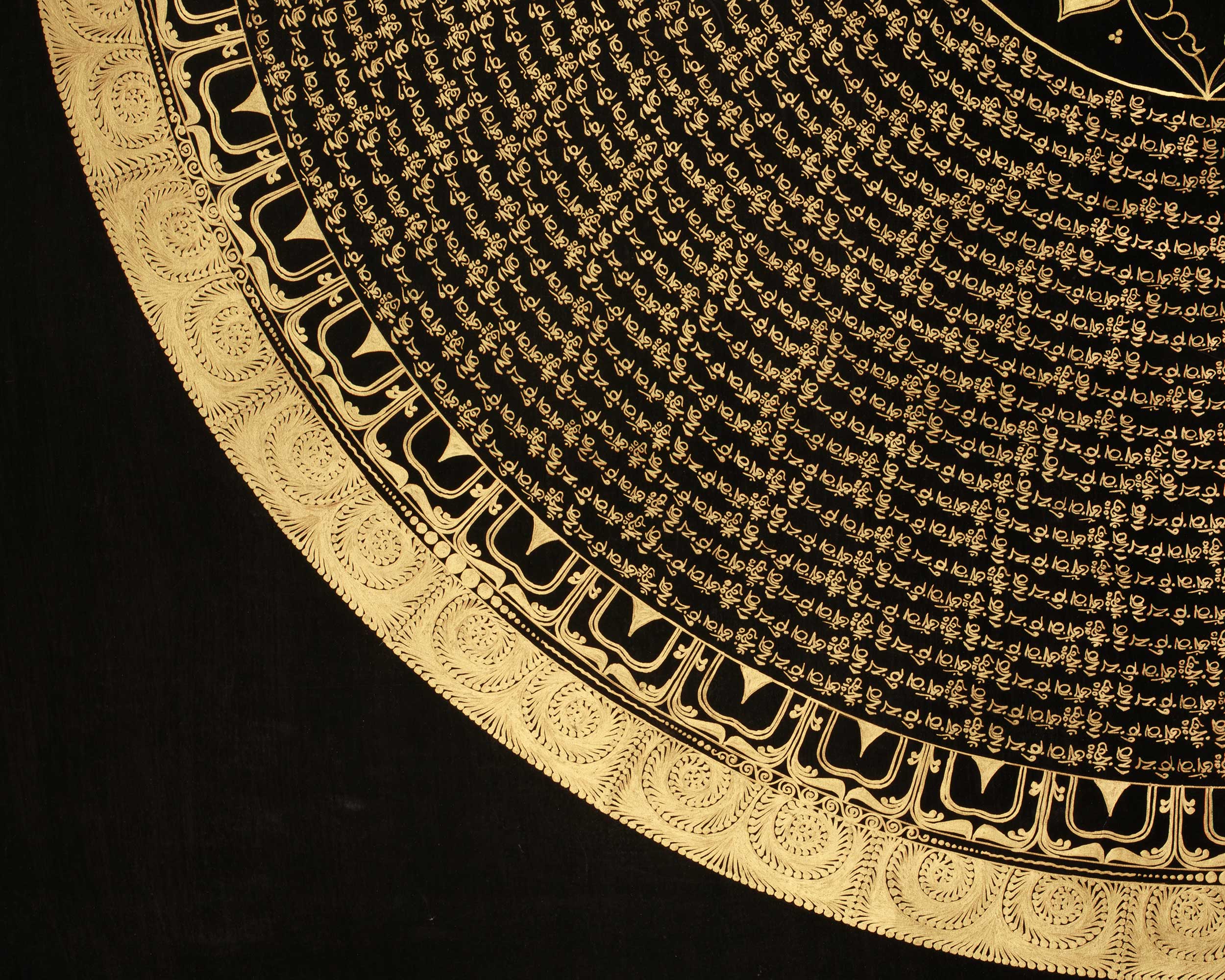Buddhist Mantra Mandala Artwork | Hand Painted Himalayan Meditation Thangka