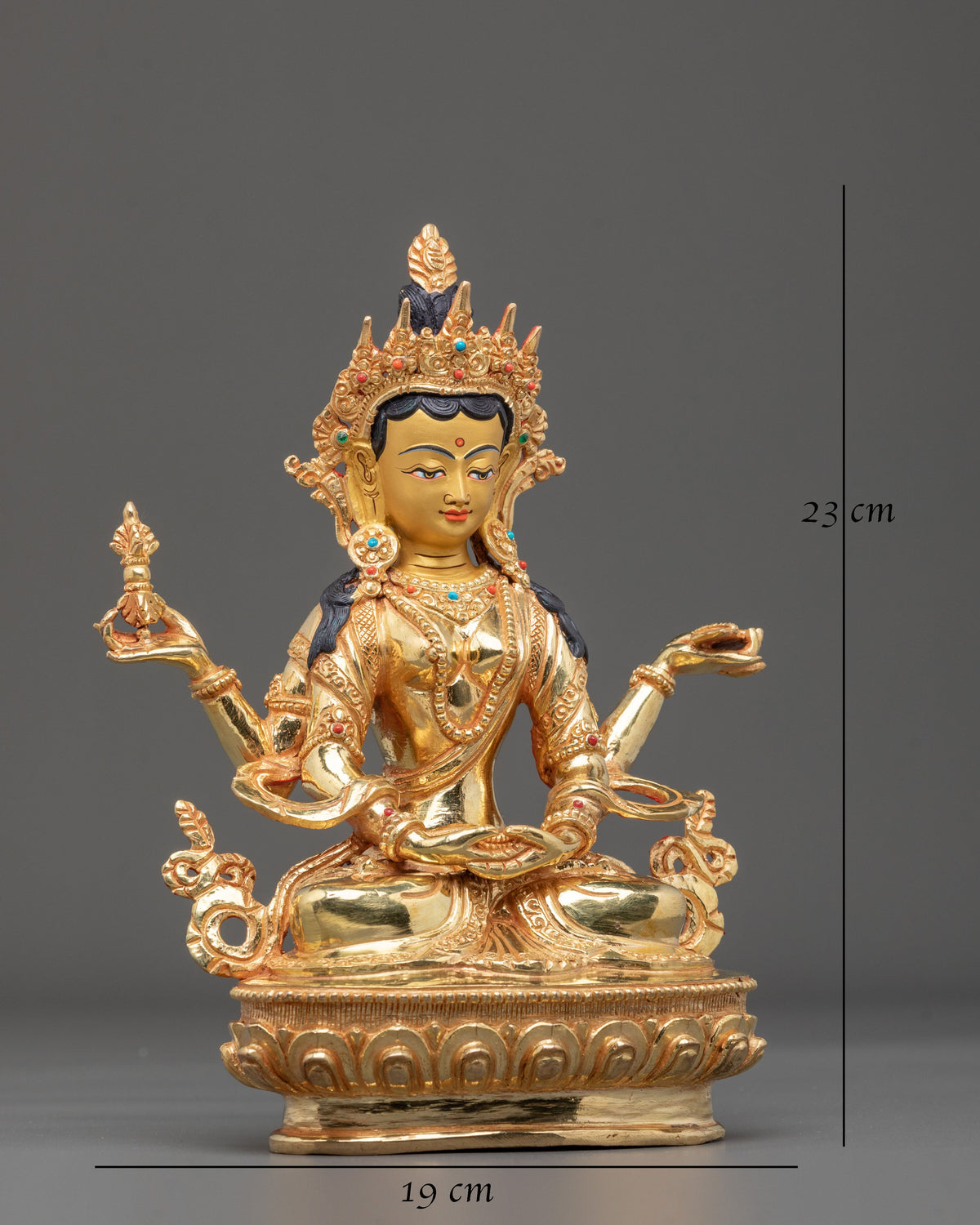 Handmade Prajnaparamita Statue | 24K Gold Gilded Wisdom Sculpture