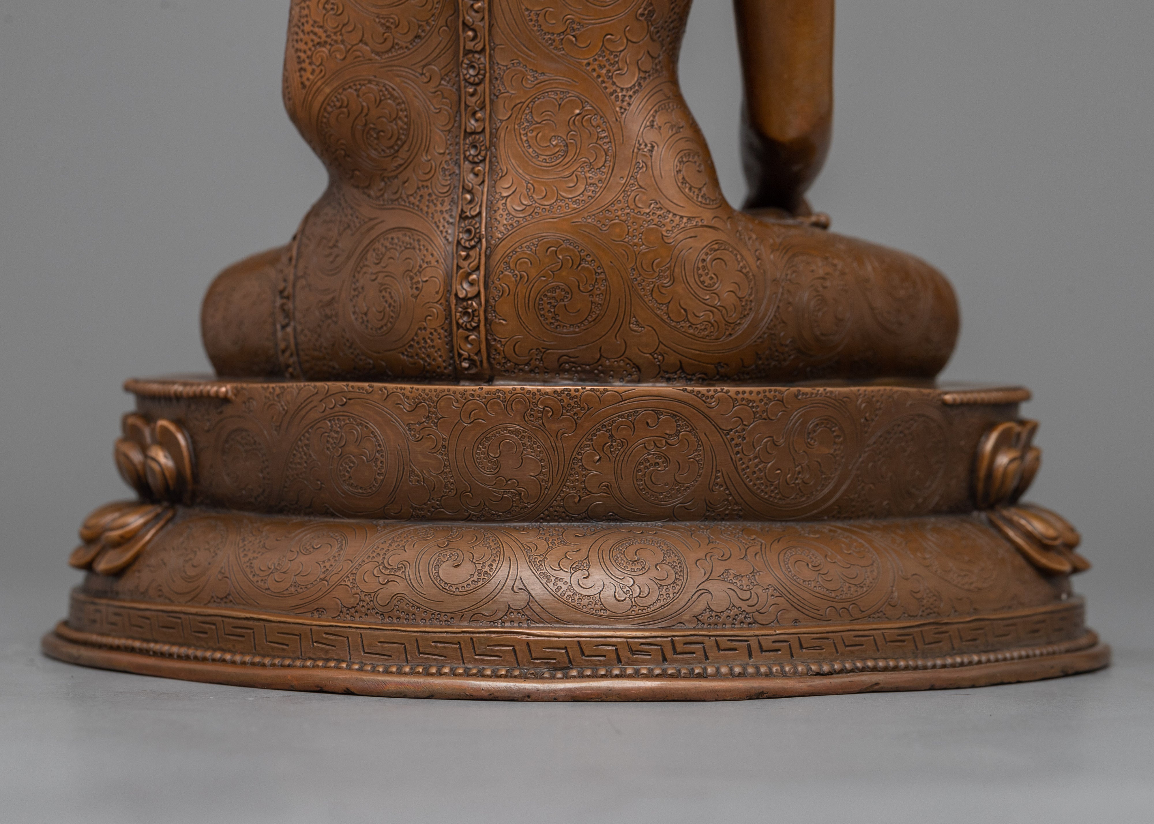 Three-Crown Buddha Set | Oxidized Copper Trio of Healing, Wisdom, and Infinite Light