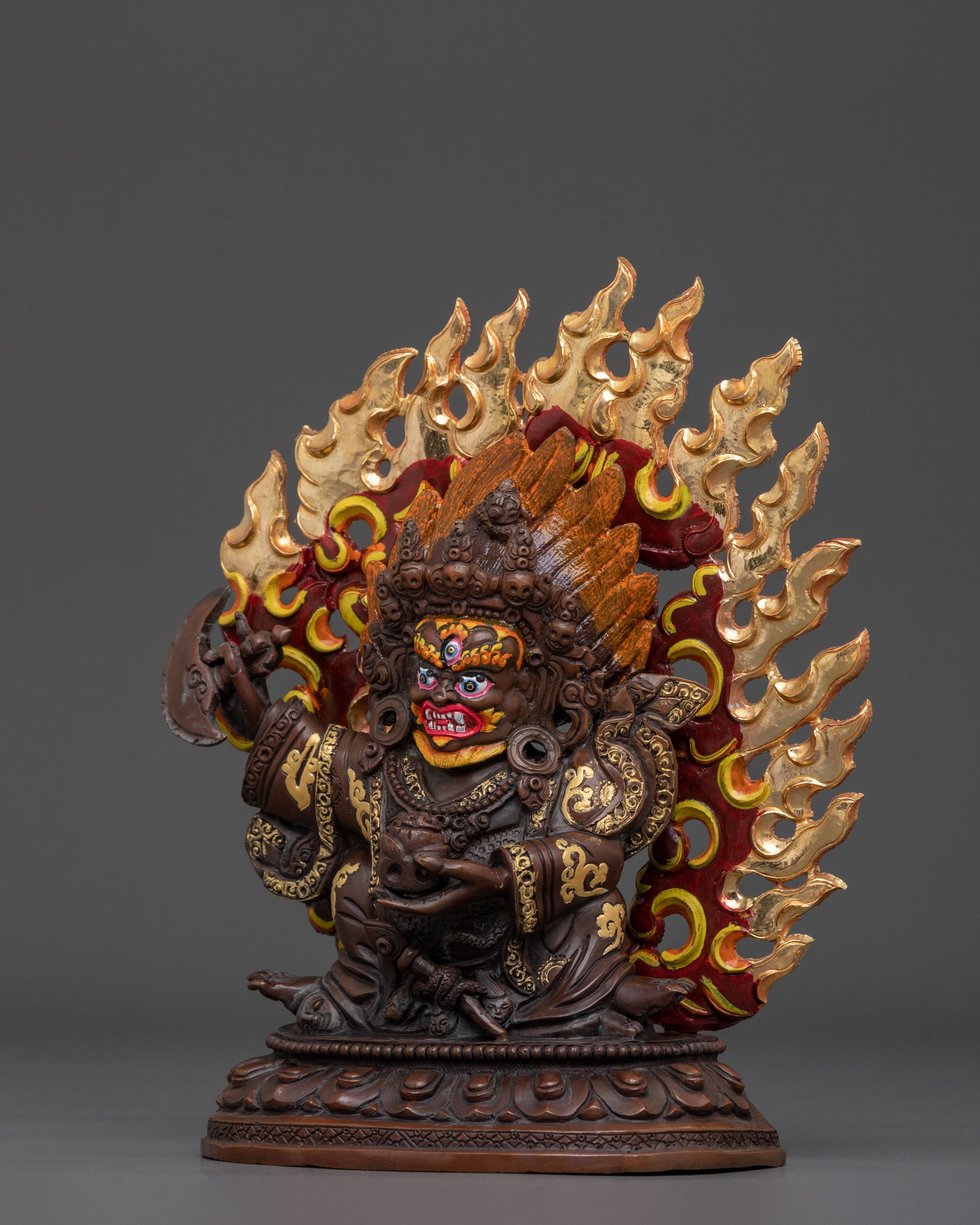 Formidable Buddhist Protector Mahakala Bernakchen Statue