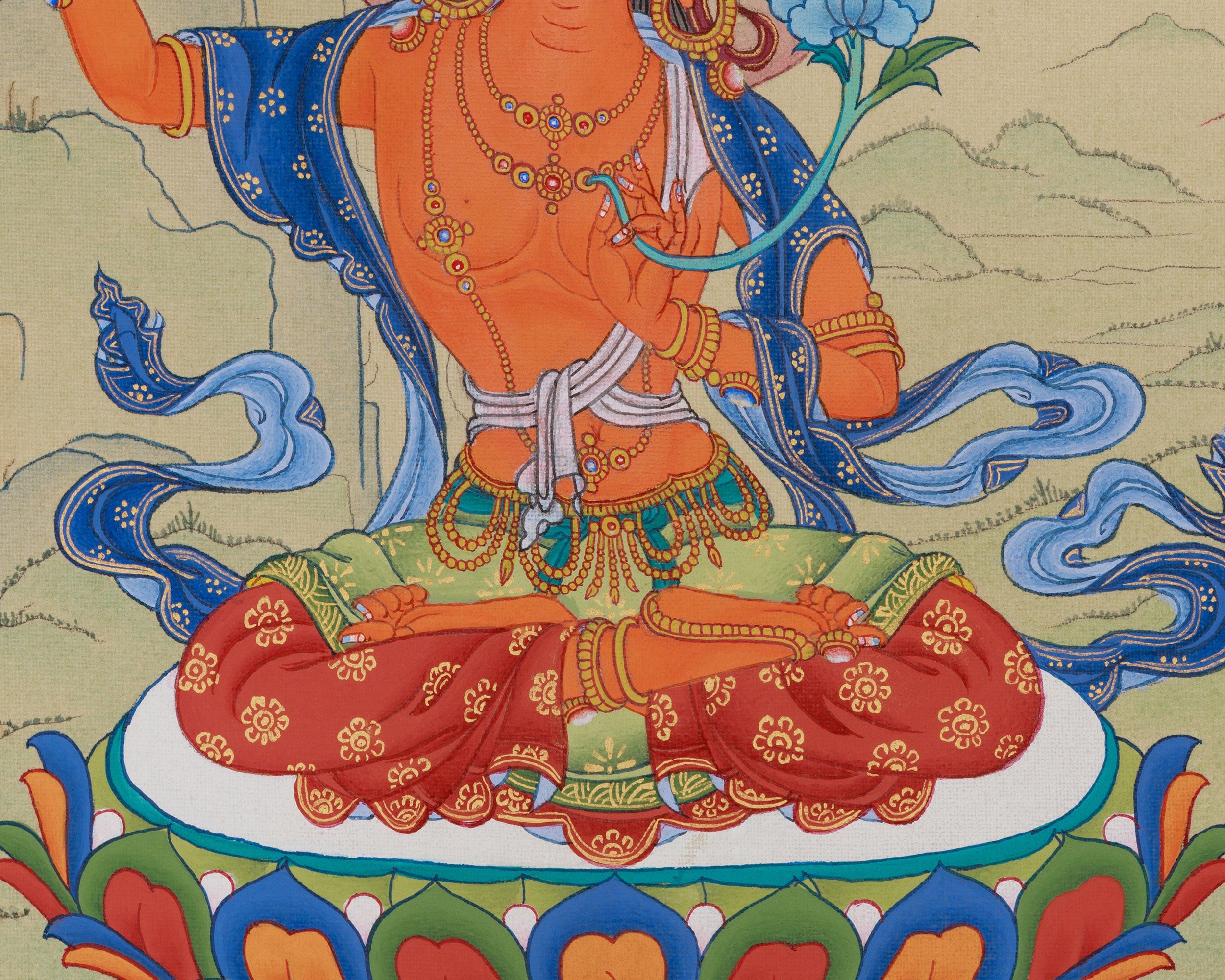 Wisdom Bodhisattva Manjushri Thangka | A Symbol of Spiritual Insight