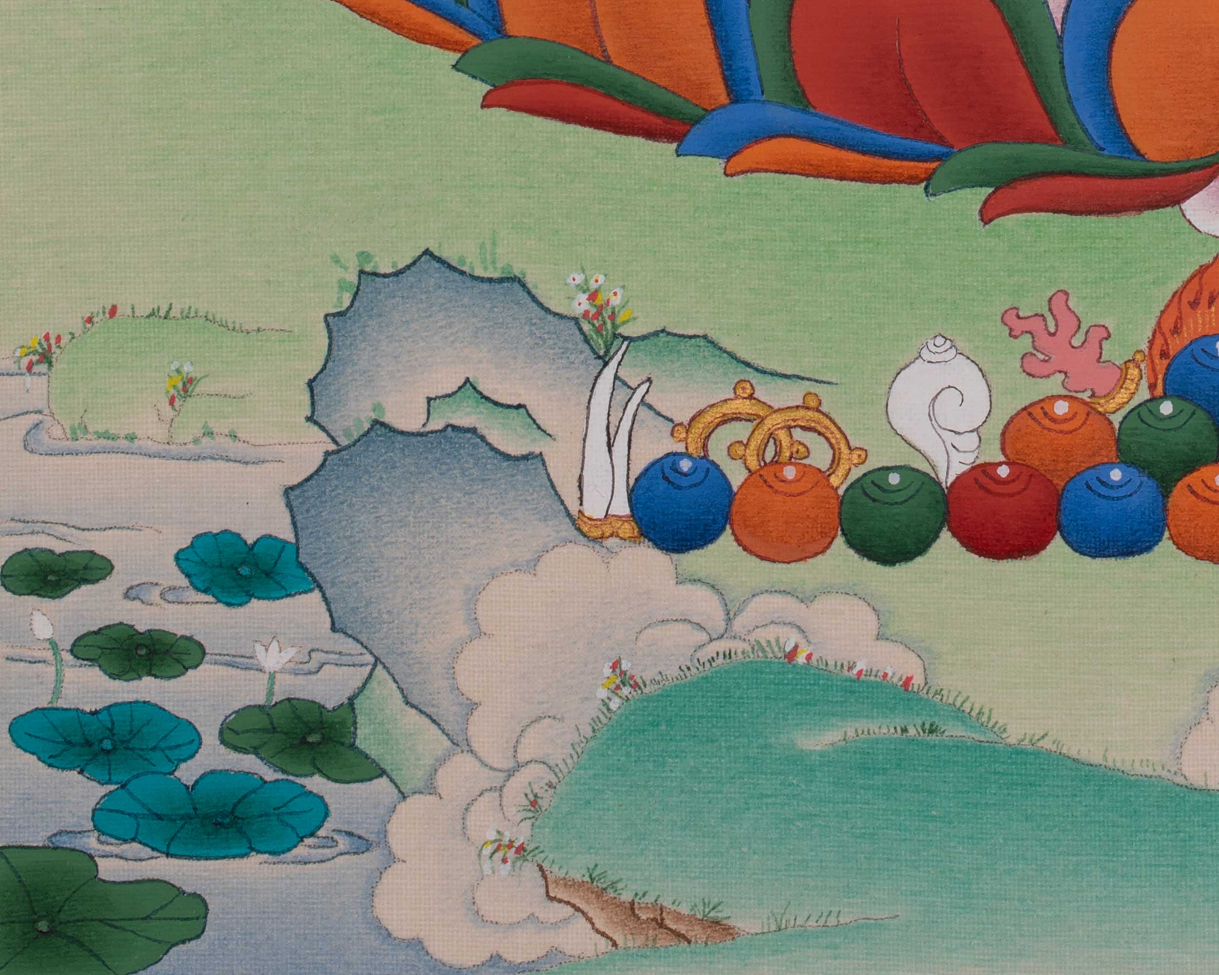 Manjushri Devotional Thangka | Sword of Wisdom | Thangka Painting