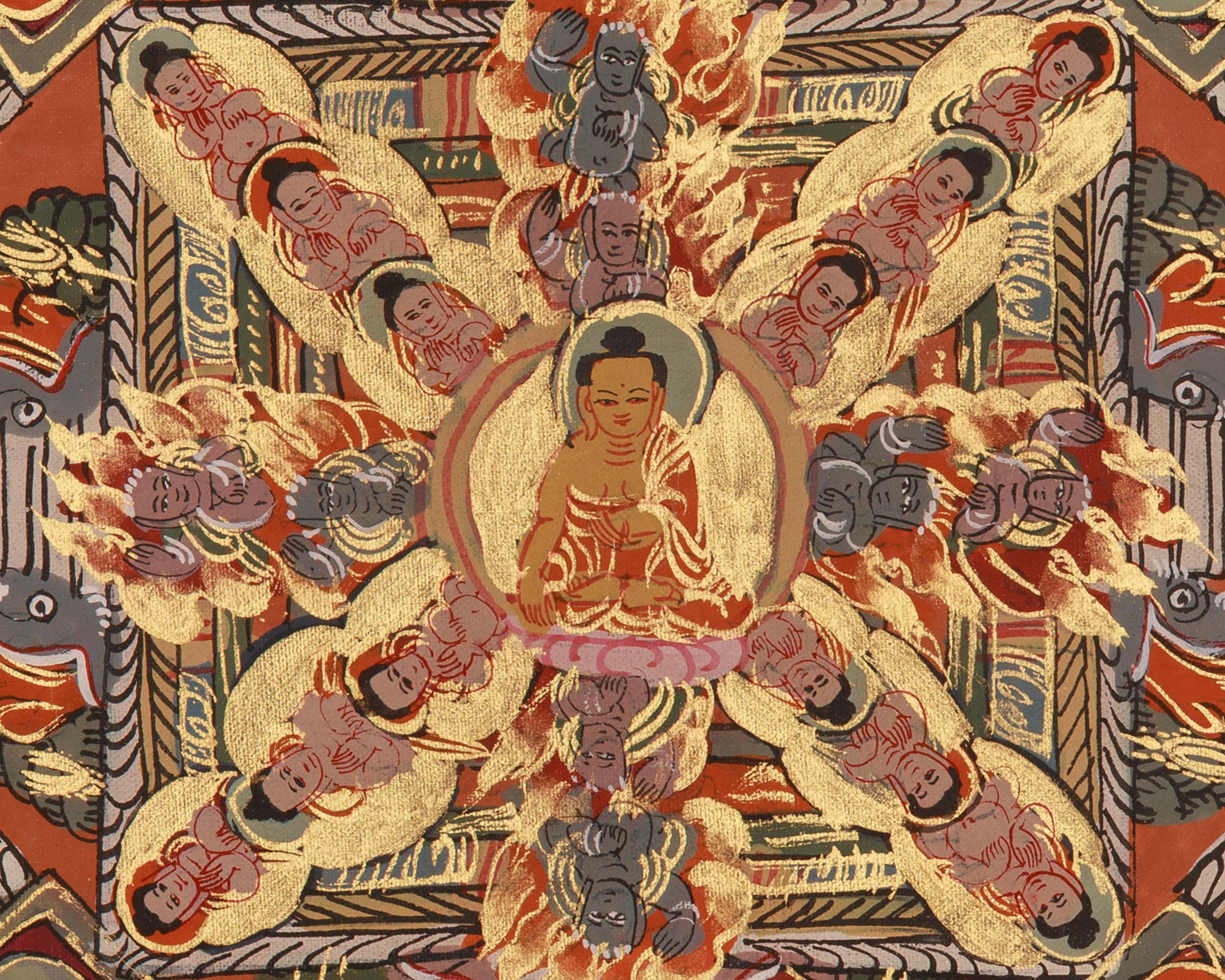 Sacred Thangka of Buddha Mandala | A Vision of Enlightened Universe