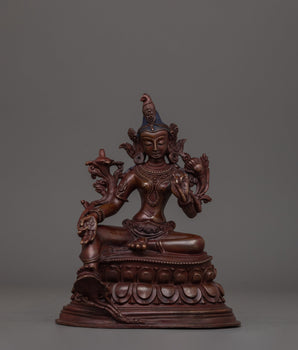 7.3 Inches Small Green Tara Statue
