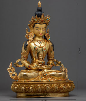 Buddha of Long Life Statue | Amitayus Hand-Sculpted Art