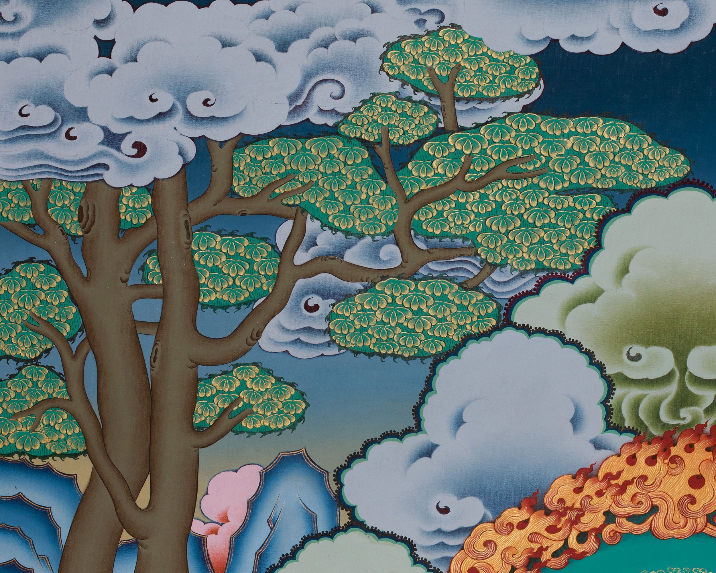 Sacred Thangka of Dhritarashtra | Heavenly King of the East
