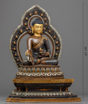 Medicine Buddha Sculpture for Bhaisajyaguru Mantra | Traditional Zen Arts