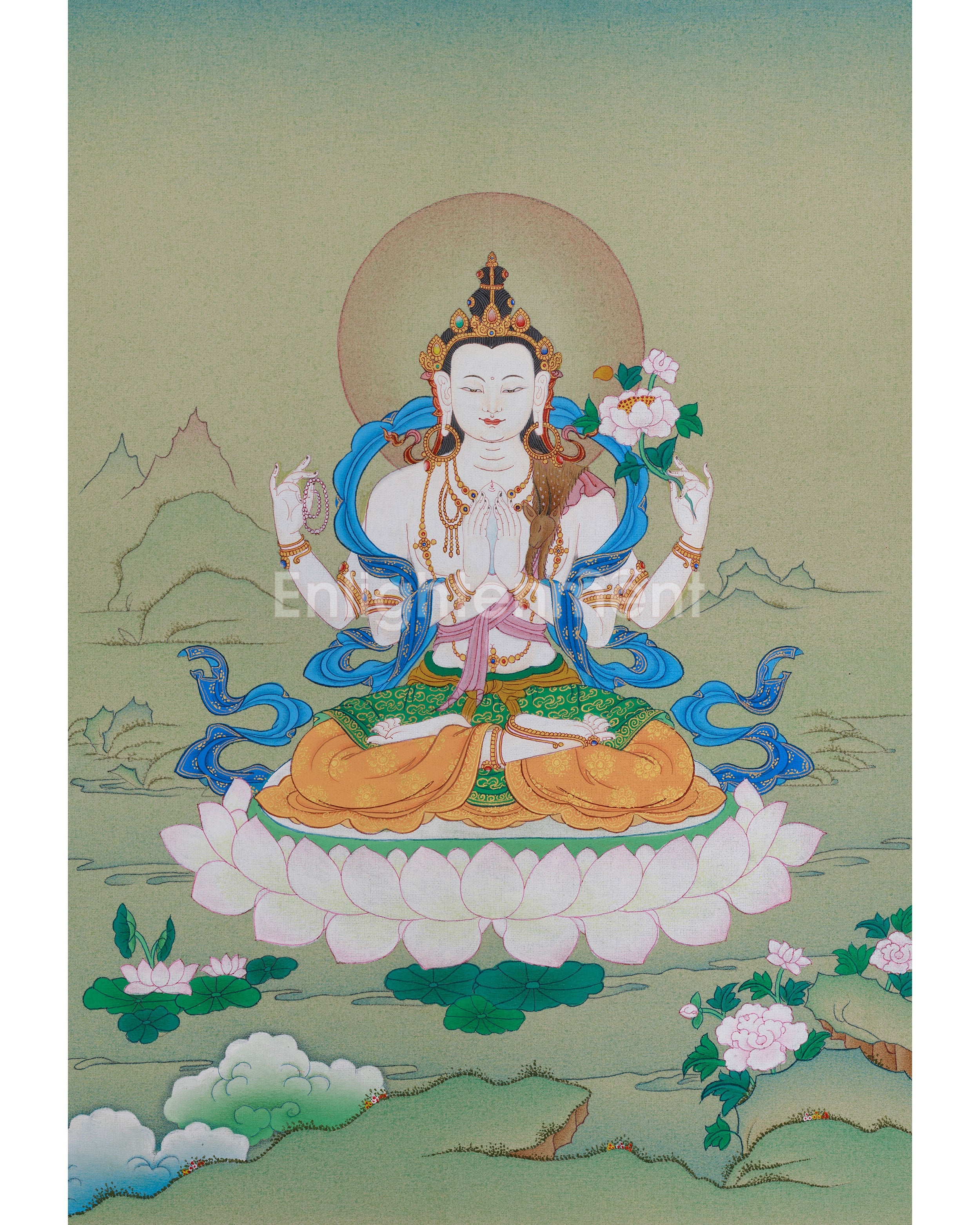 Traditional Art of Four-Armed Chenrezig