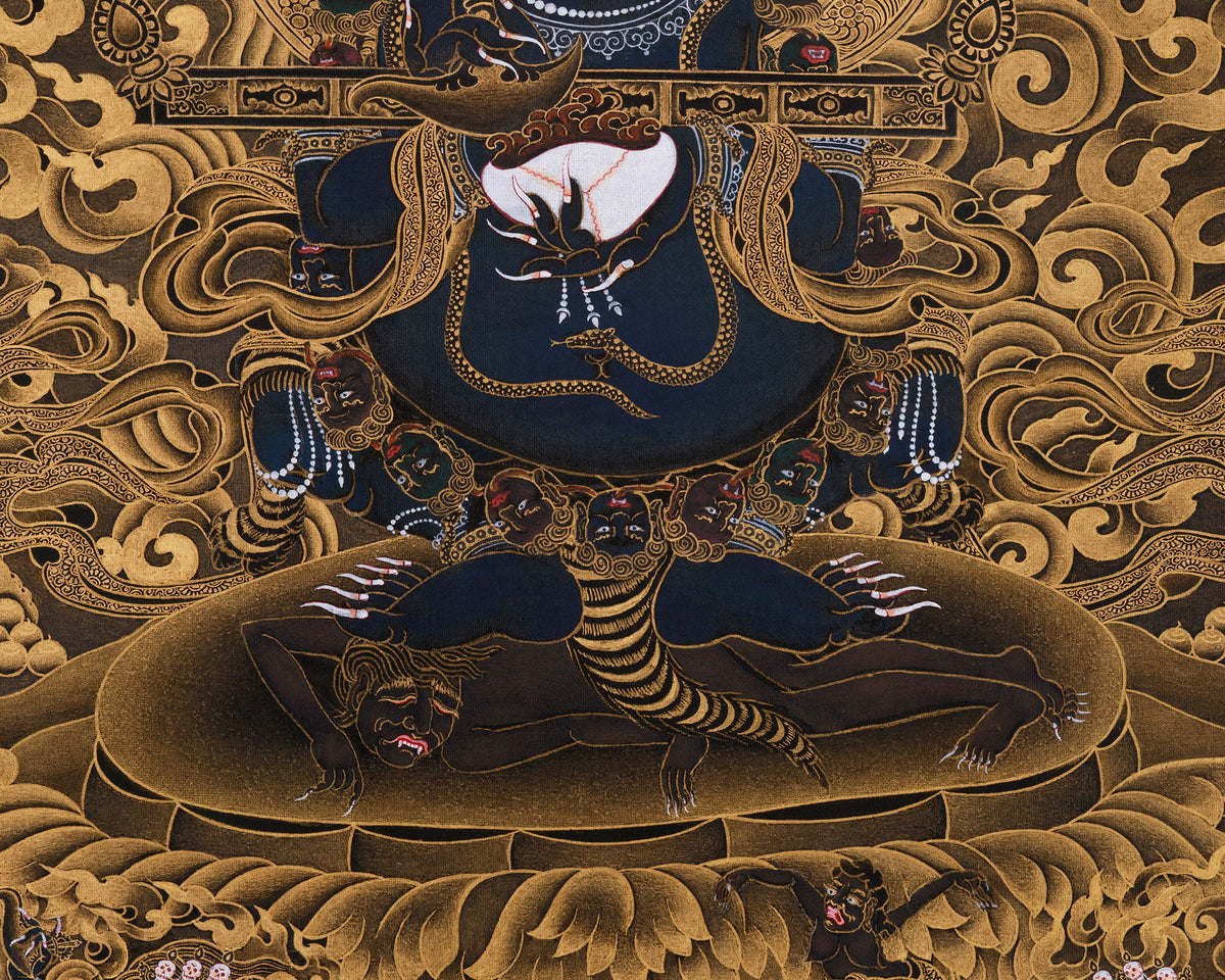 Wrathful Sakya Mahakala Thangka | Dharmapala of Sakya Tradition