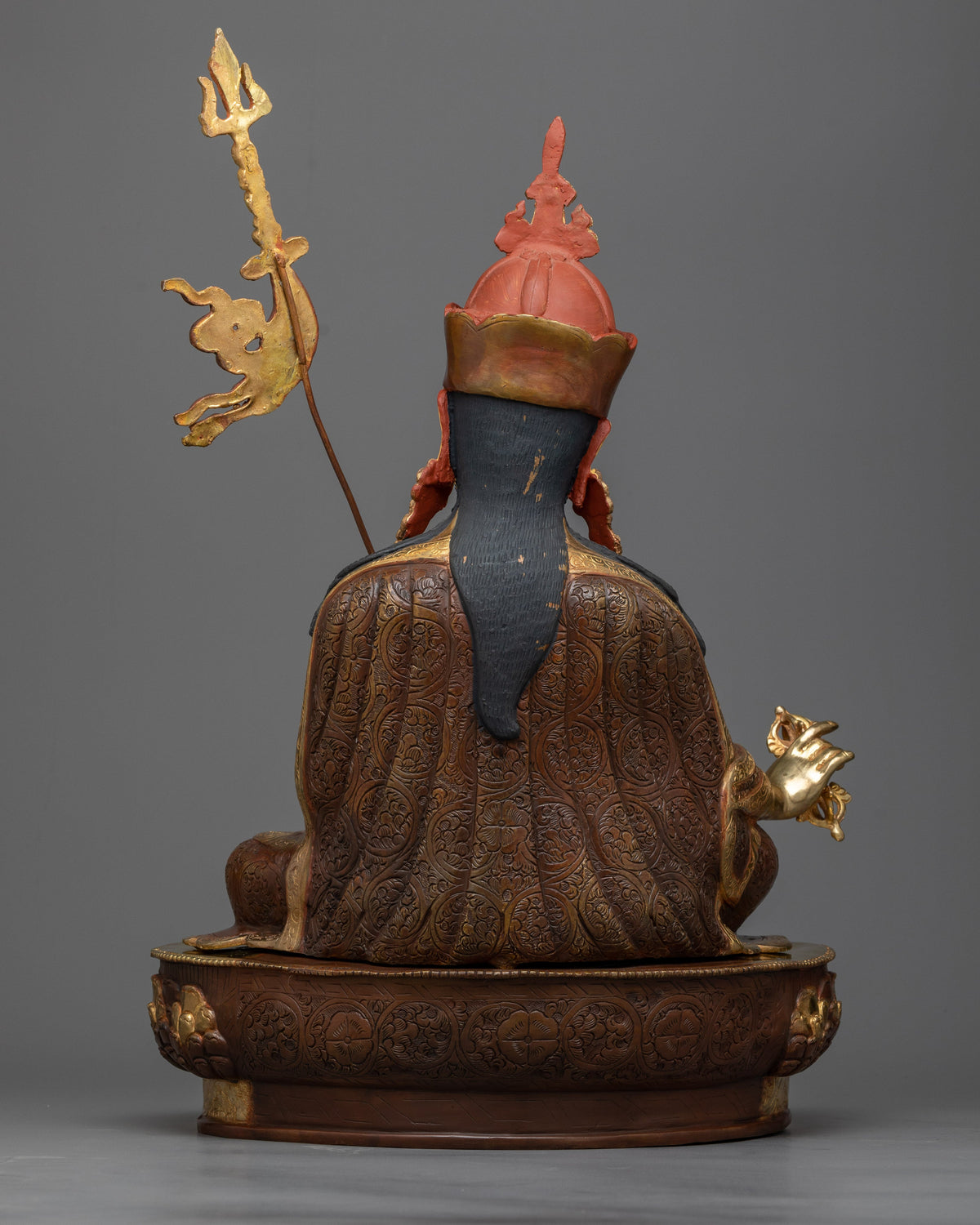 Buddha Padmasambhava Sculpture | Majestic 24K Gold Gilded Icon of Tantric Illumination