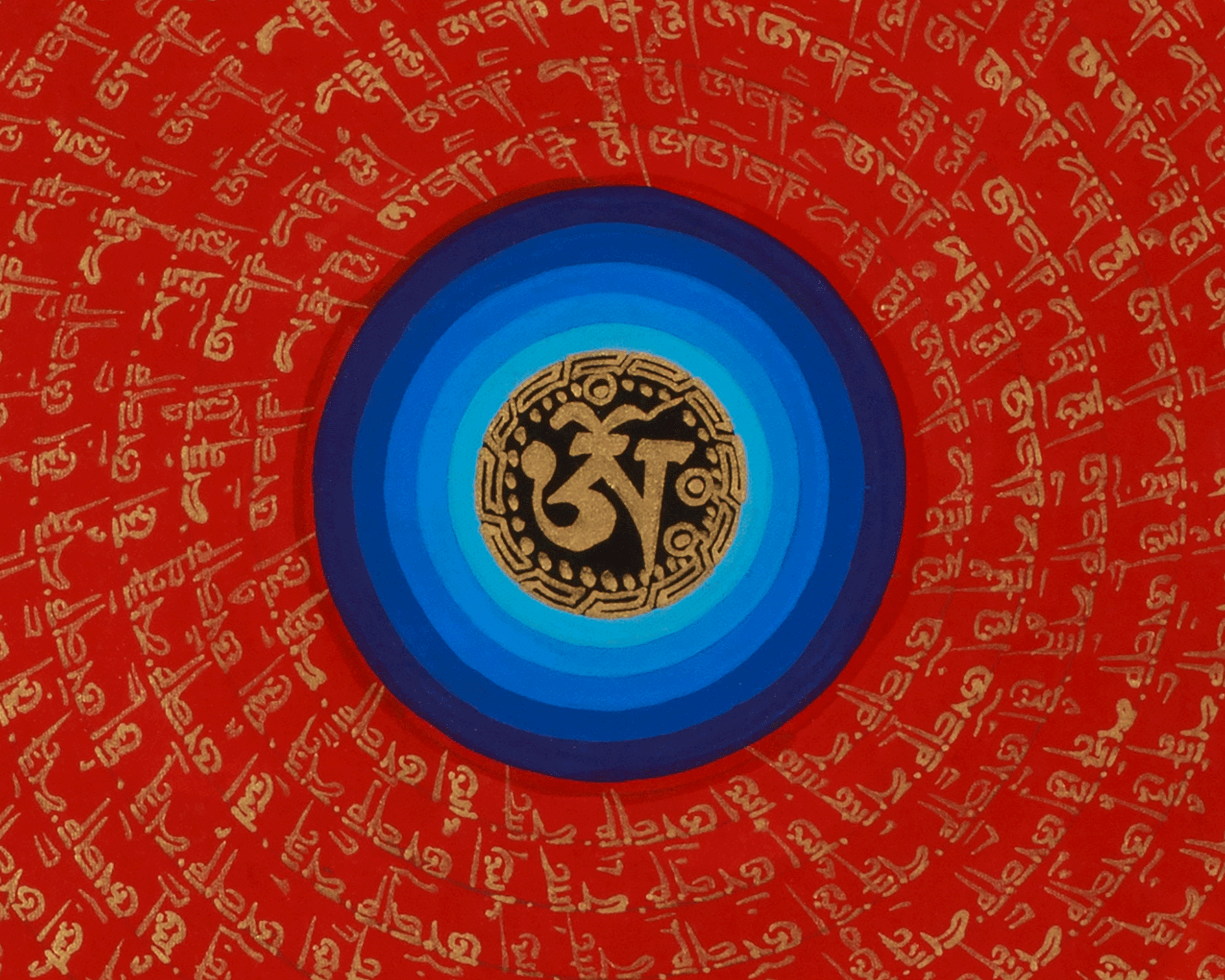 Spiritual Mantra Mandala Art | Meditation Altar | Sacred Thangka