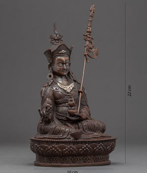Mini Guru Rinpoche Statue | Traditional Silver Plated Sculpture