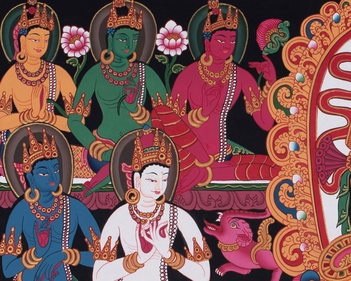 Amoghasiddhi Buddha Thangka | Enlightened Action and Fearless Compassion