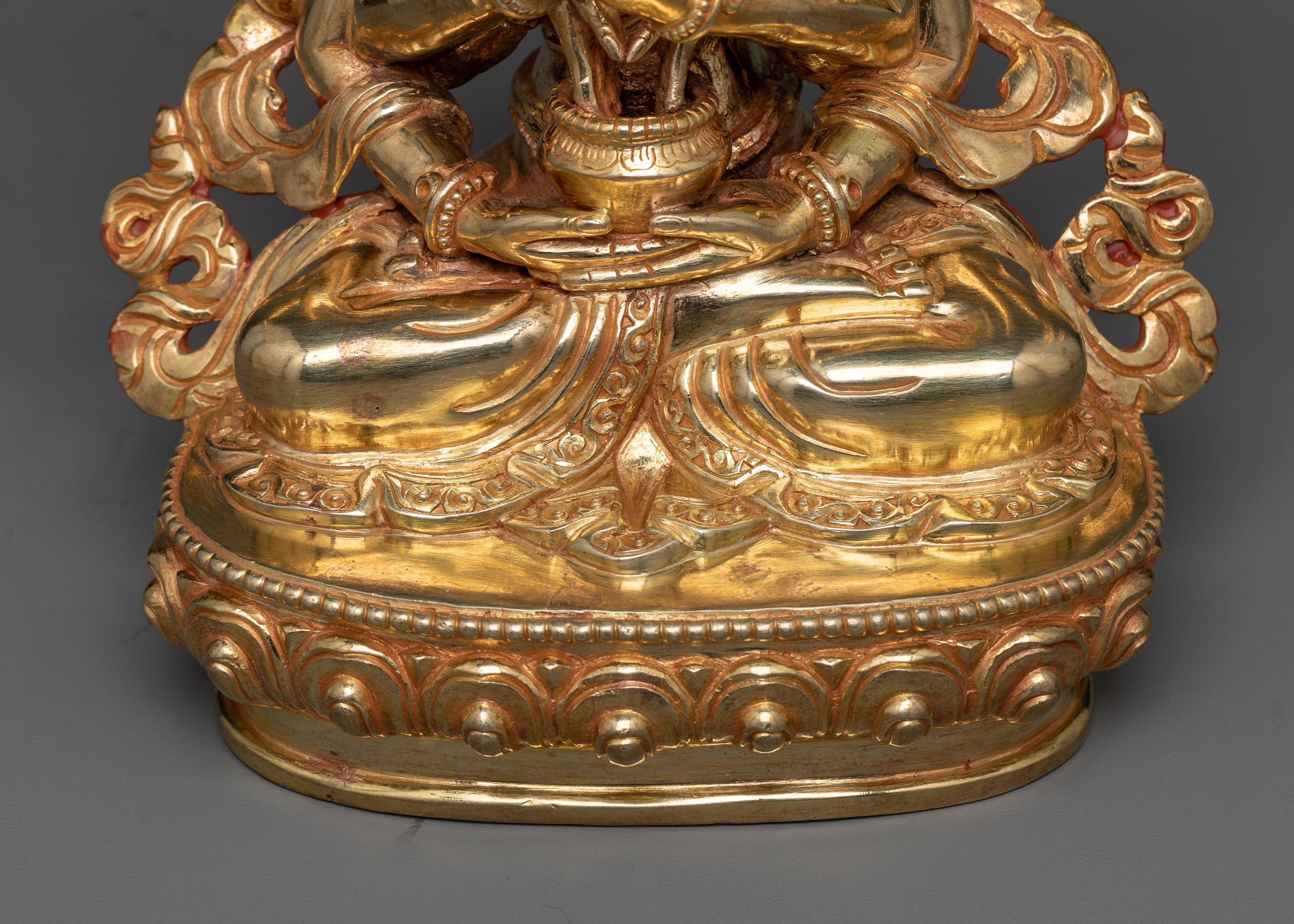 Manjushri Namasamgiti Statue in 24K Gold | A Celebration of Wisdom and Eloquence