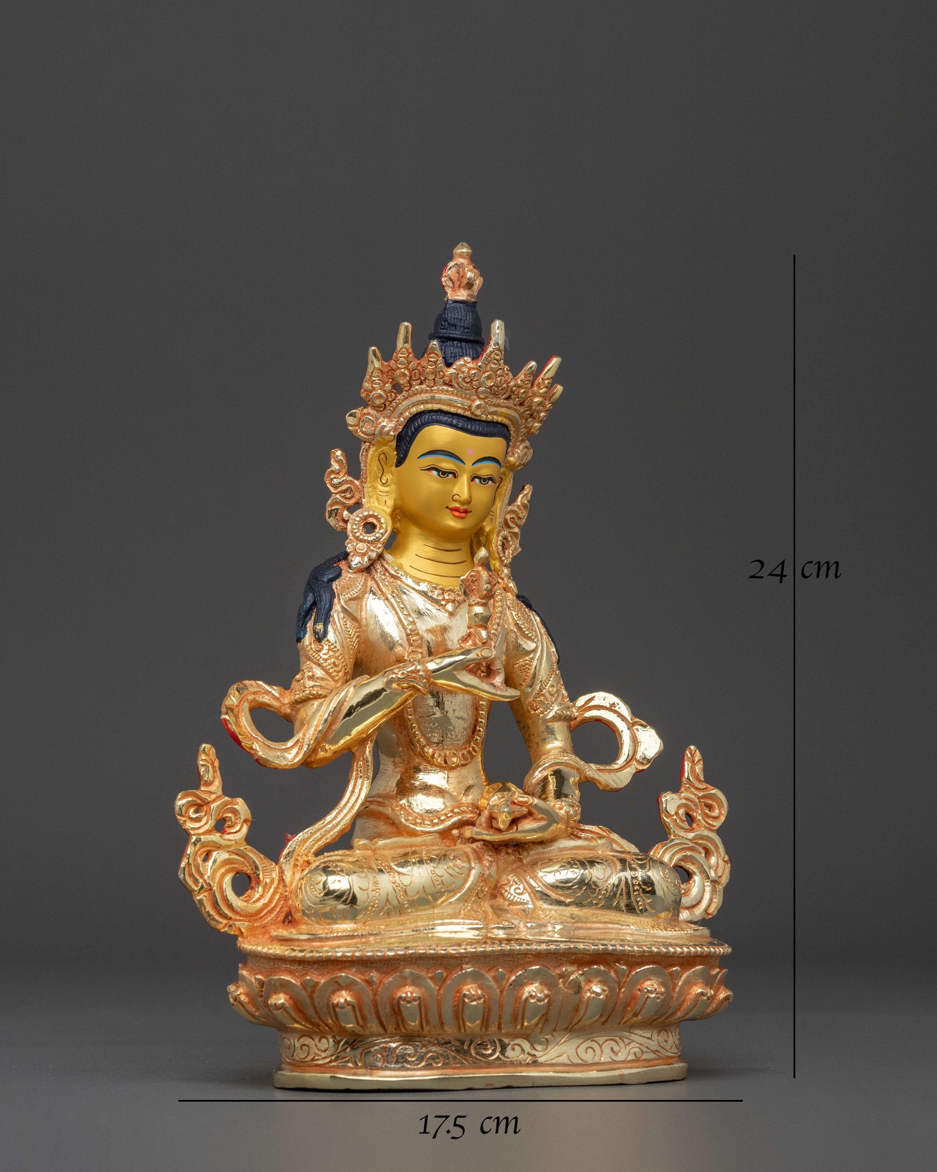 Hand-Carved Vajrasattva Copper Statue |  Buddhist Sacred Art