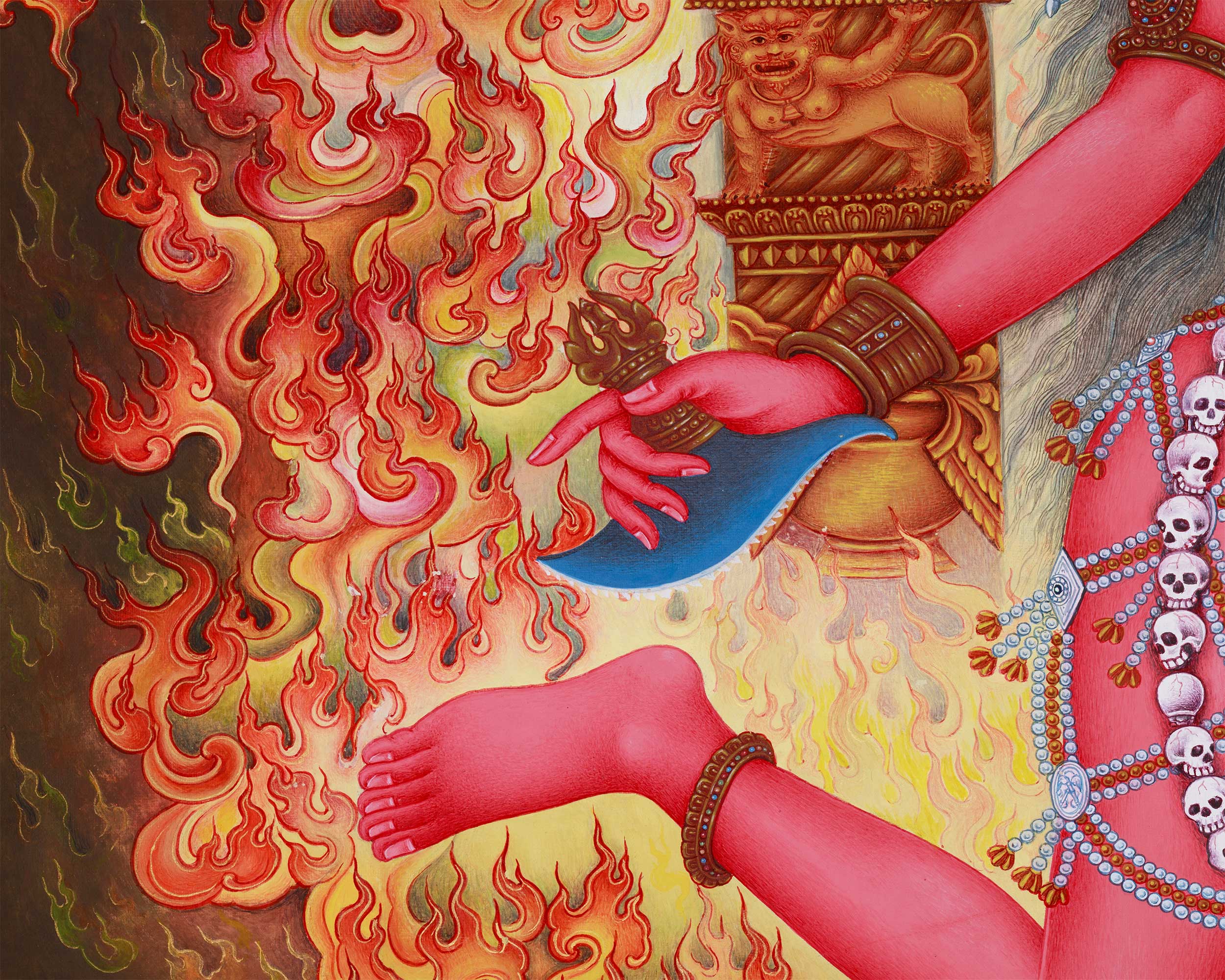 Vidyadhari Yogini in Paubha Style | Flying Vajrayogini | Goddess of Wisdom