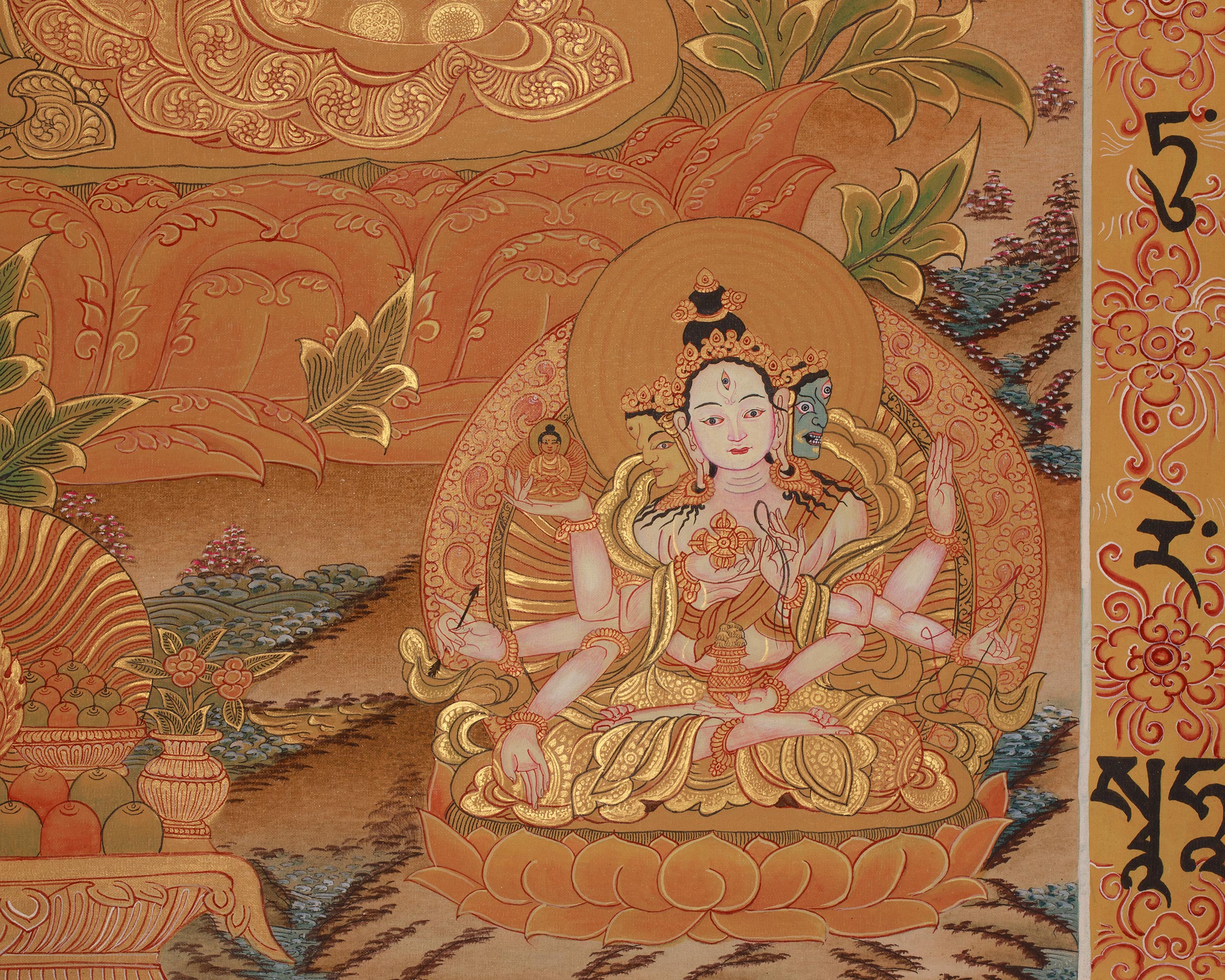 Female Buddha White Tara Thangka | Longevity Deity