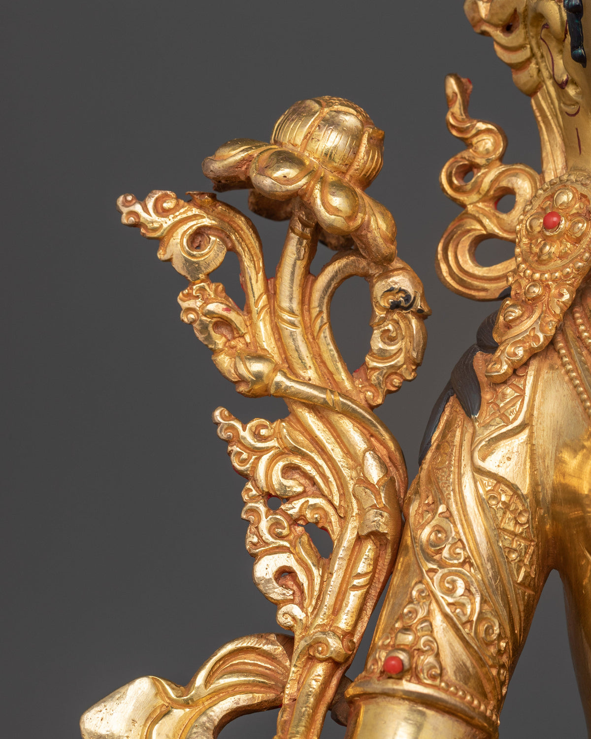 Green Tara Goddess of Buddhism | 24K Gold Gilded Tibetan Art