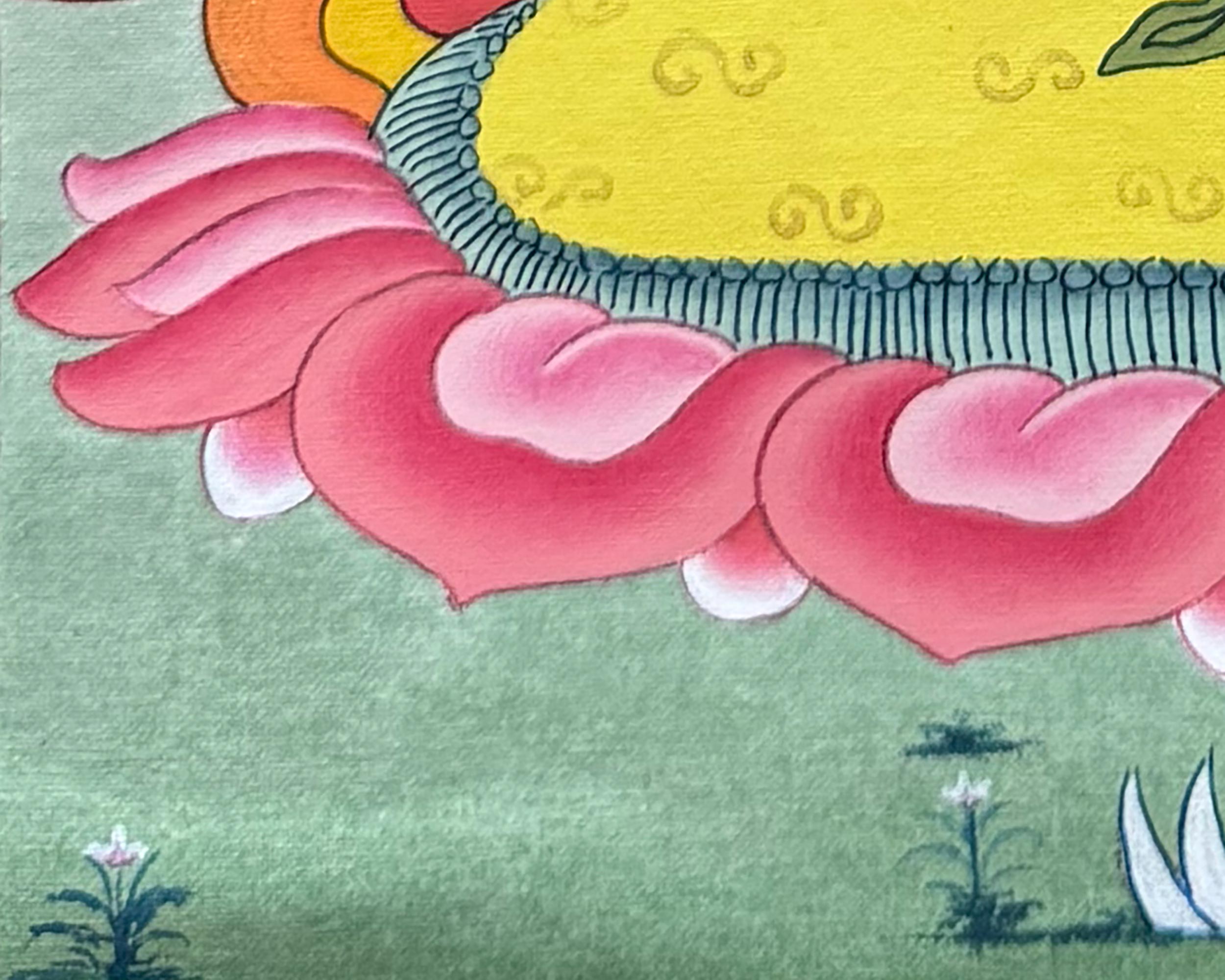 Tibetan Vajrapani Thangka With Brocade | Symbol of Strength, Courage, and Enlightened Power