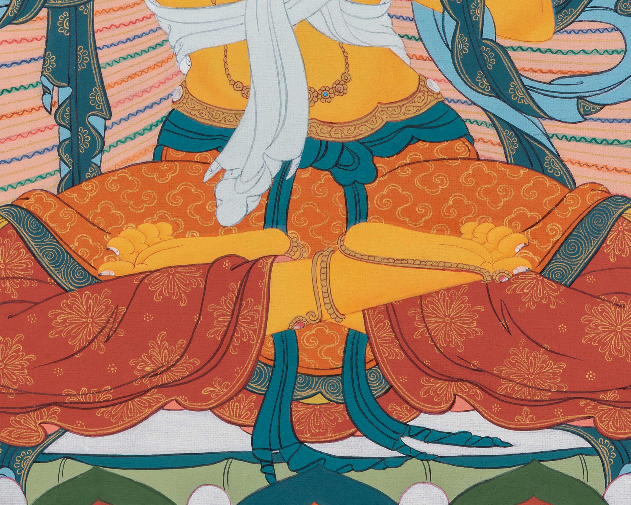 Thangka Print Of Bodhisattva of Wisdom | Digital Print Of Manjushri | Meditative Artwork